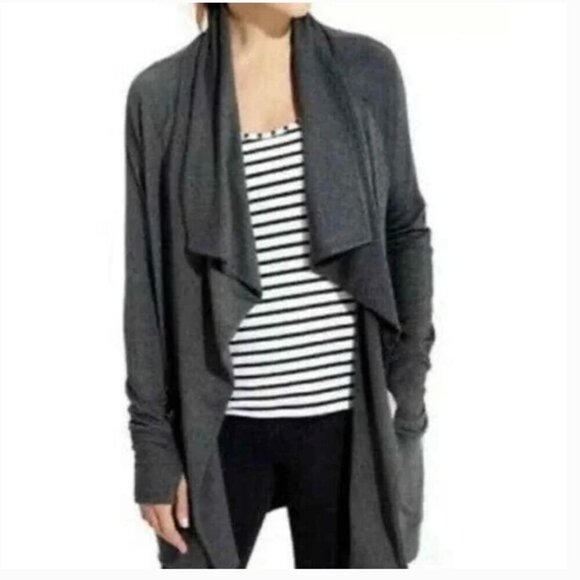 Athleta Sweaters - ** Athleta Studio Wrap Charcoal Heather Gray Small